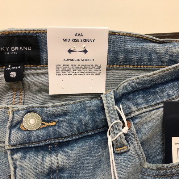 Lucky Brand Mid-Rise Ava Skinny Jeans - Set List Dest Size: 18/34 R - Picture 2 of 2